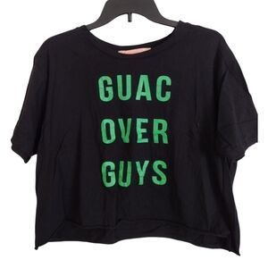 Rebellious One Guac Over Guys black green cropped 100% cotton T-shirt si…
